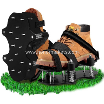Lawn Aerator Shoes Spring-Loaded Design Patented Upgrade Double Layer Lawn Shoes Soil Yard Aerator Tool for Patio Garden